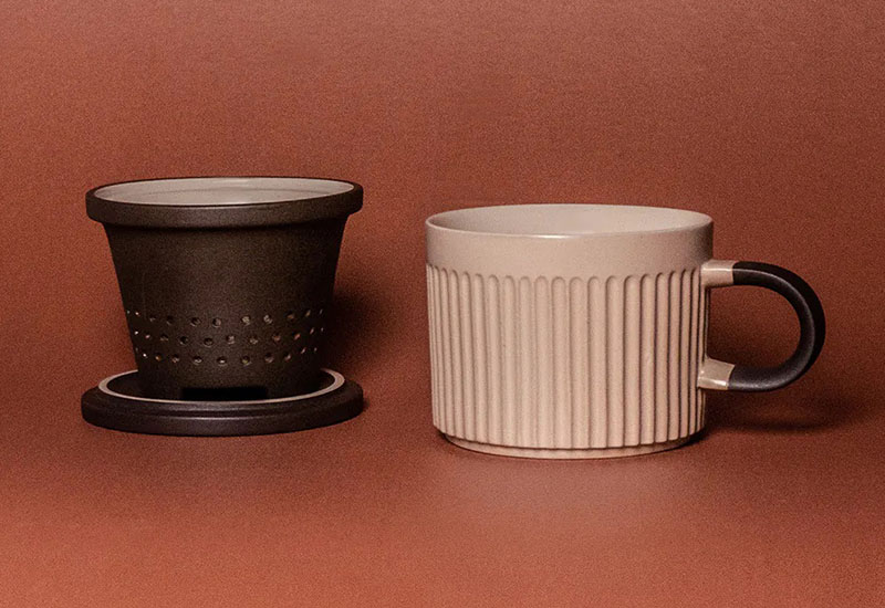 上作美器 尊爵版-直紋馬克杯250ml(米褐色)